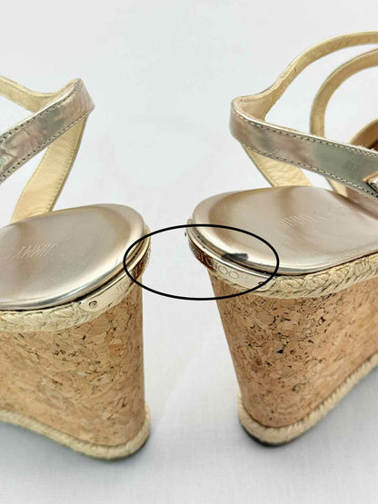 JIMMY CHOO Ayla Gold Size EU 41 Wedges
