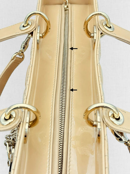 DIOR Lady Dior Beige Cannage Top Handle