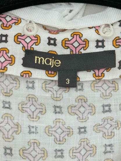 MAJE White Multicolor Printed Size Large Blouse