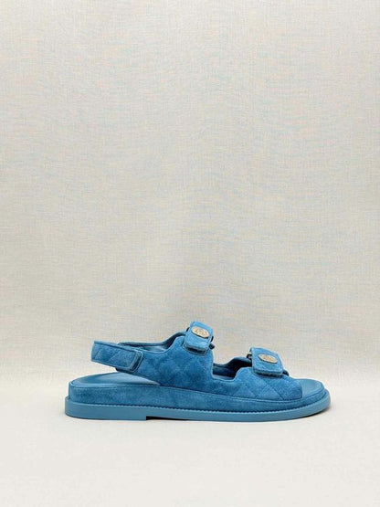 CHANEL Dad Blue Quilted Size EU 39 Sandals