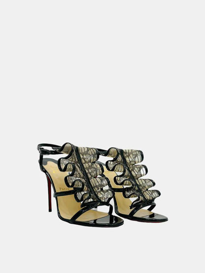 CHRISTIAN LOUBOUTIN Fortitia Black Heeled Sandals 38