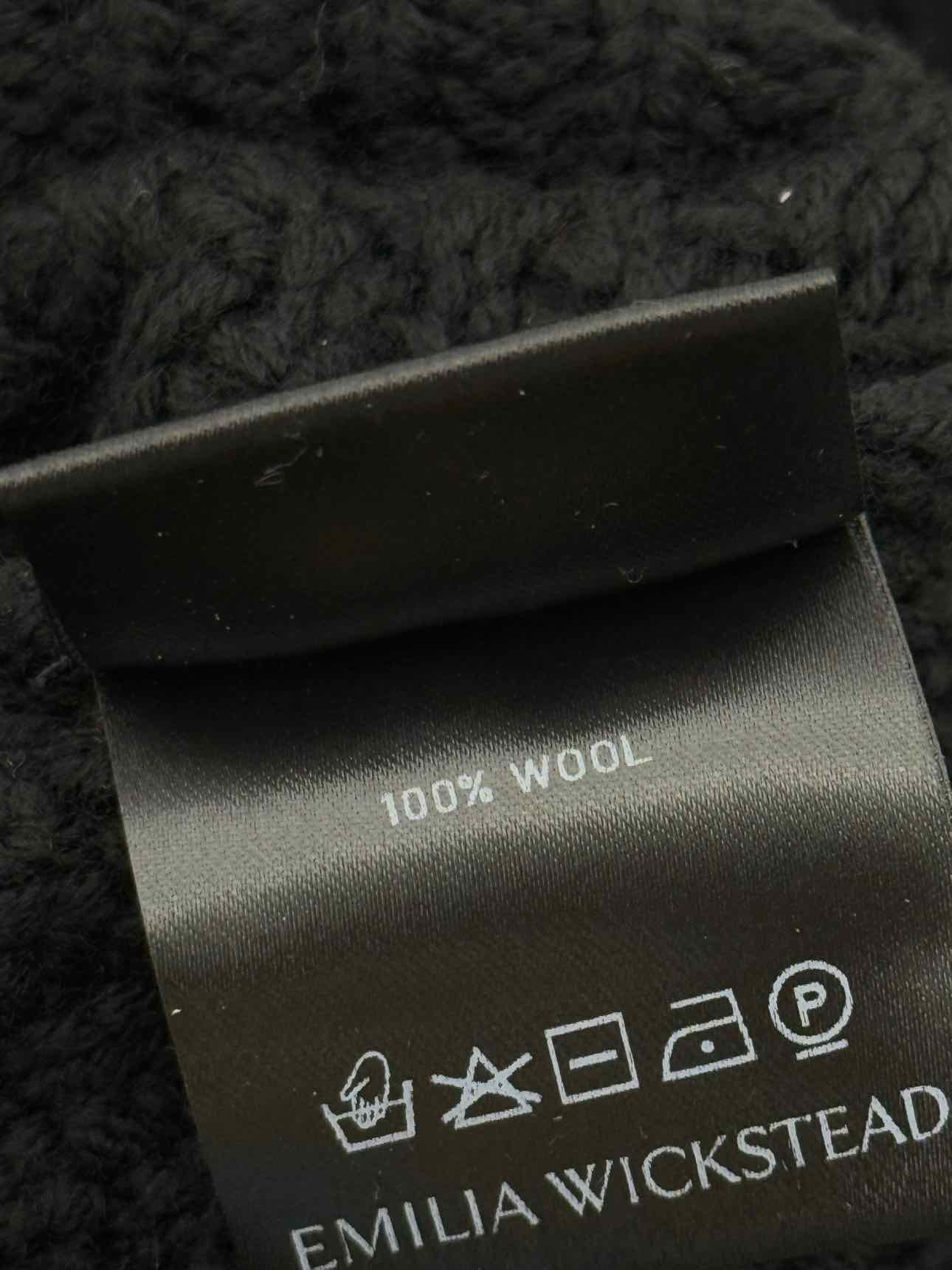 EMILIA WICKSTEAD Black Cable Knit Size Medium Sweater