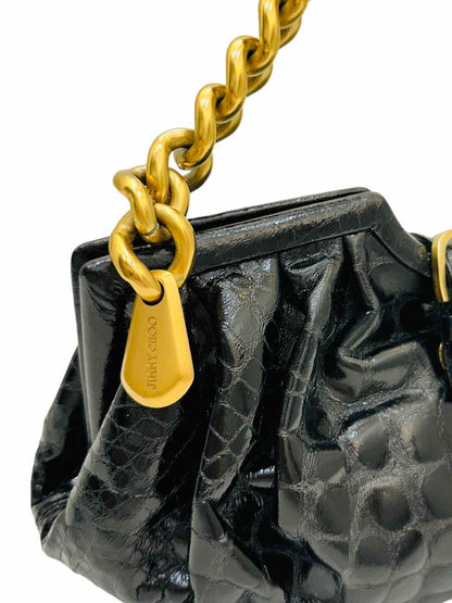 JIMMY CHOO Chunky Chain Black Shoulder Bag