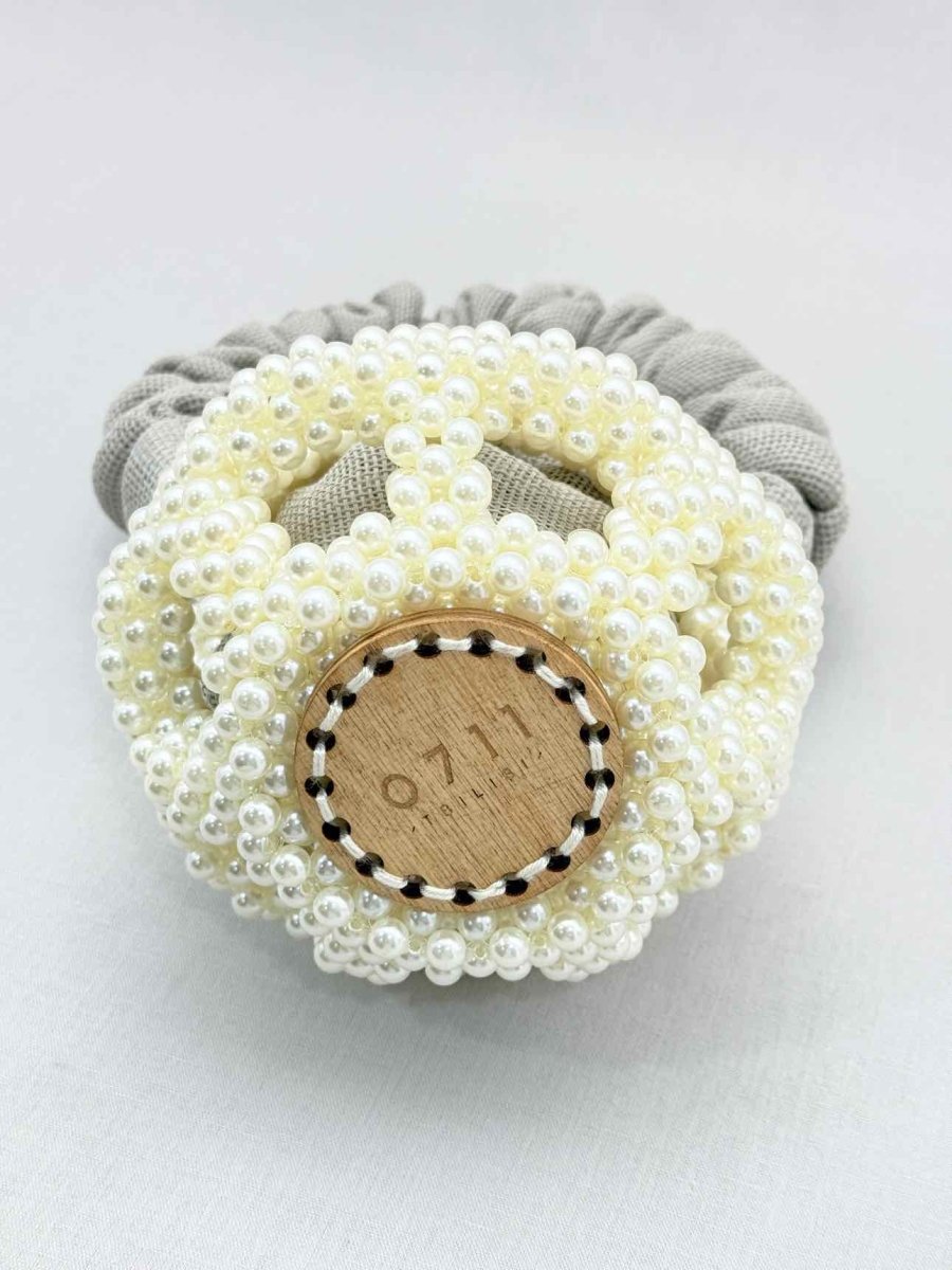 Pre - loved 0711 Mei White & Grey Bucket Bag at Reems Closet