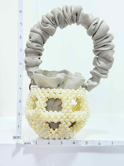 Pre - loved 0711 Mei White & Grey Bucket Bag at Reems Closet