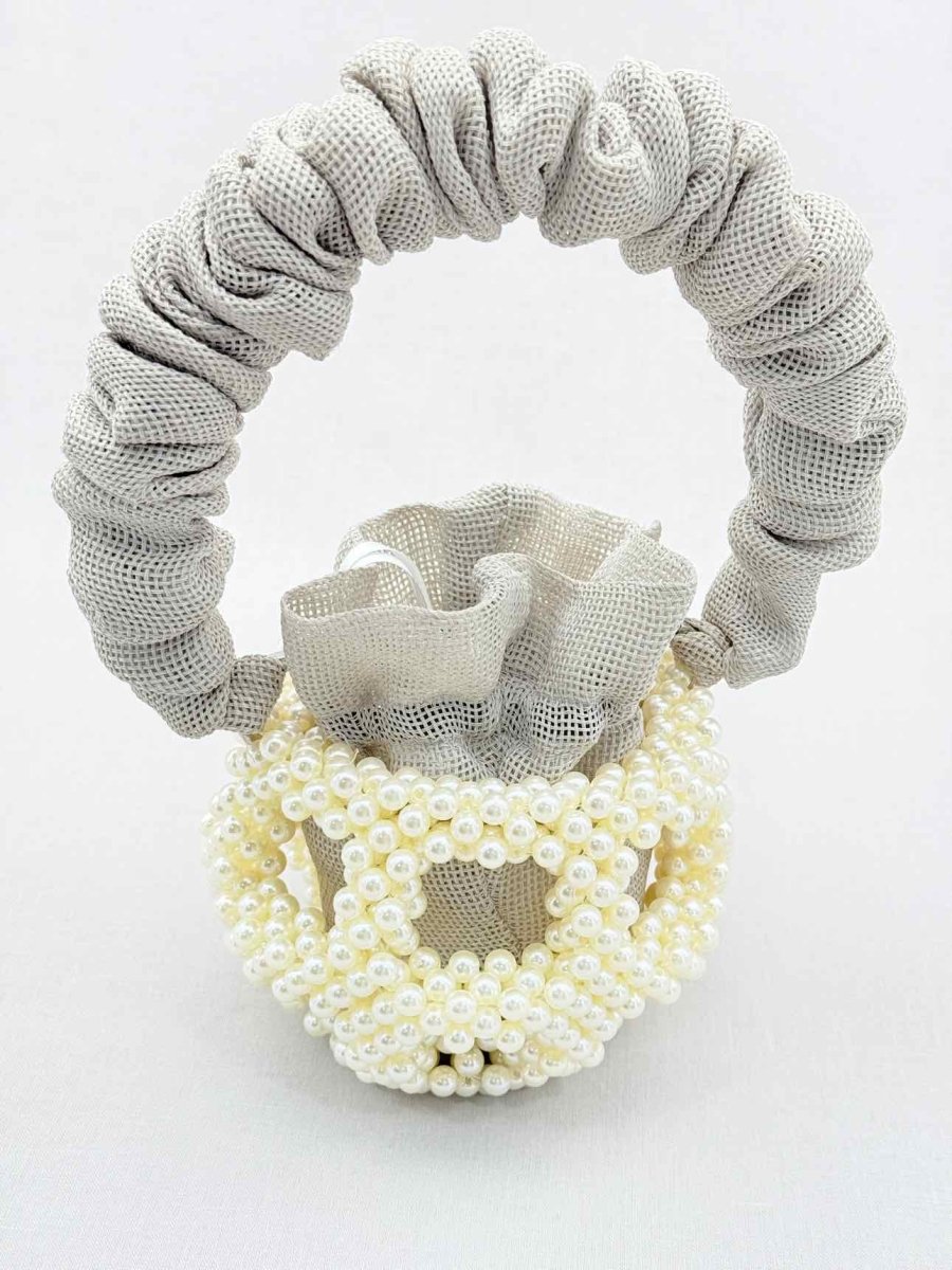 Pre - loved 0711 Mei White & Grey Bucket Bag at Reems Closet