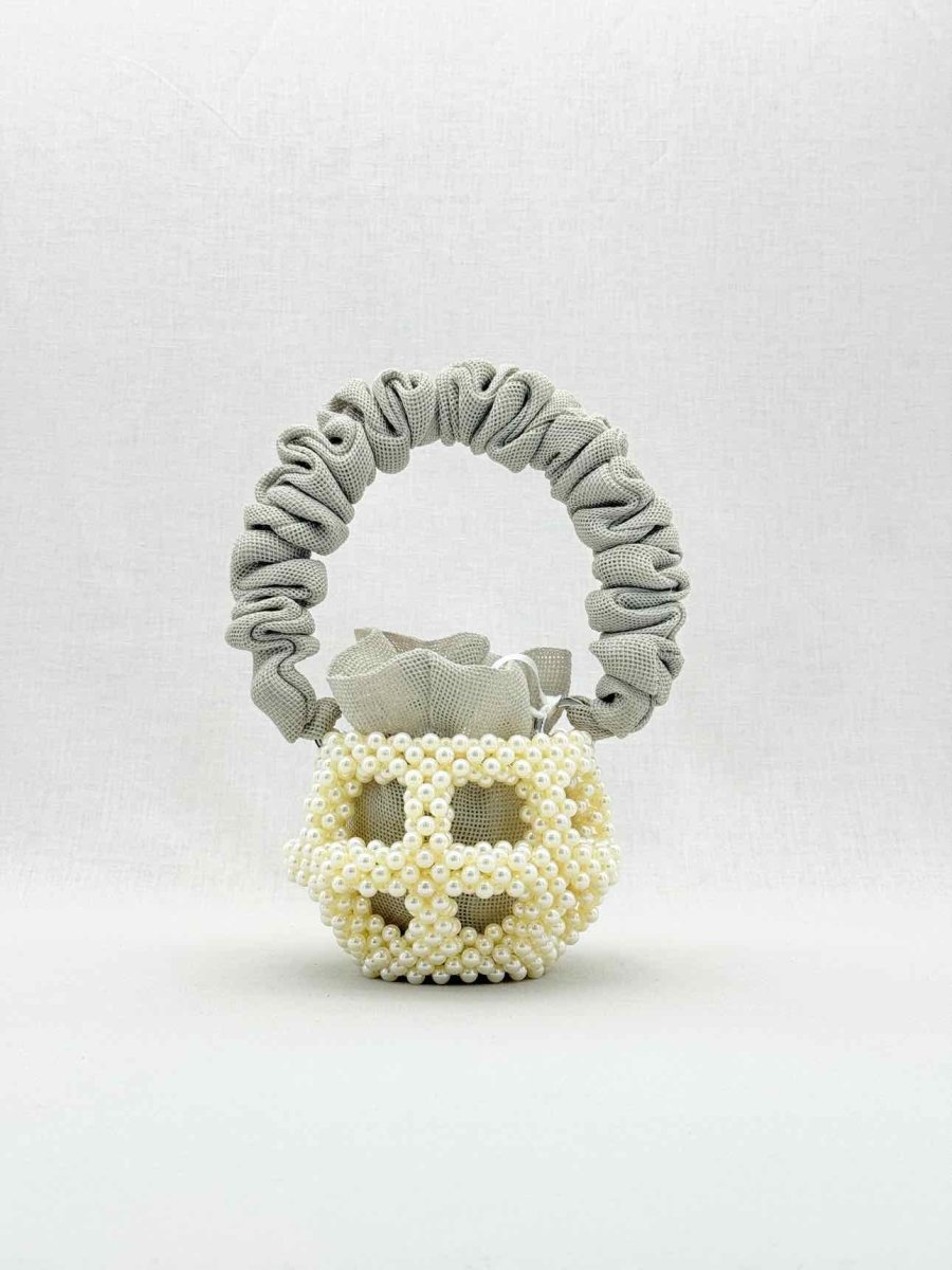 Pre - loved 0711 Mei White & Grey Bucket Bag at Reems Closet