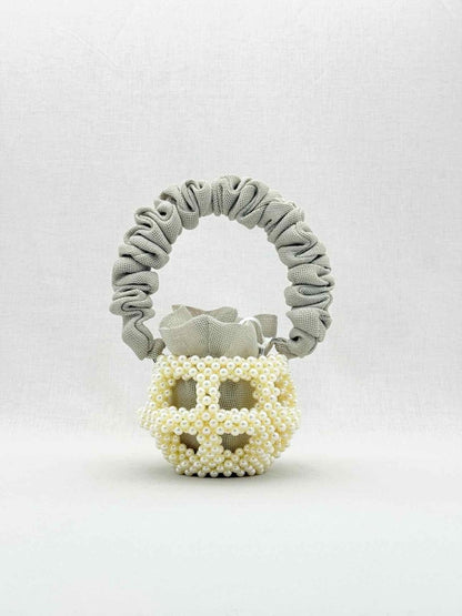 Pre - loved 0711 Mei White & Grey Bucket Bag at Reems Closet