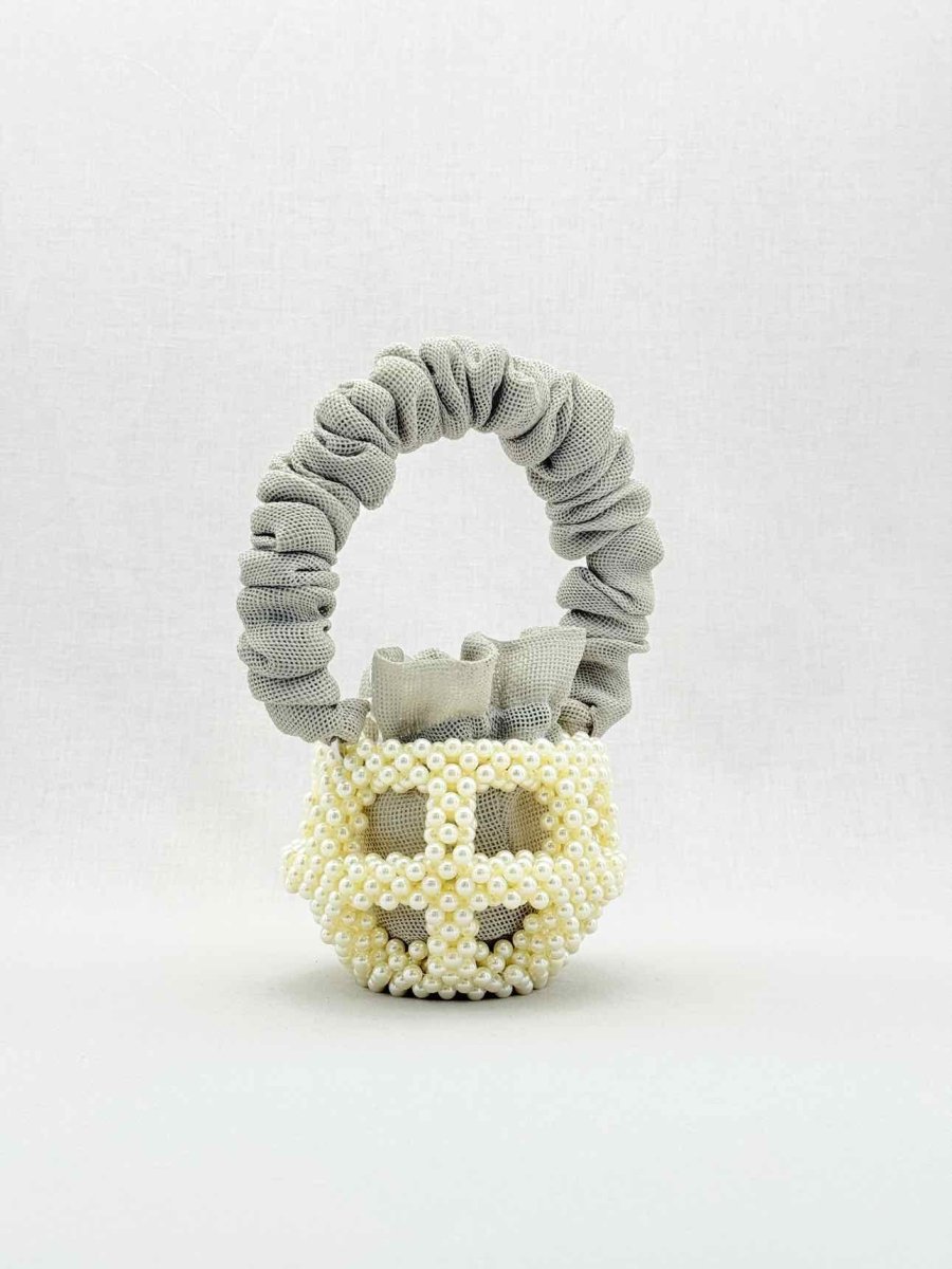 Pre - loved 0711 Mei White & Grey Bucket Bag at Reems Closet