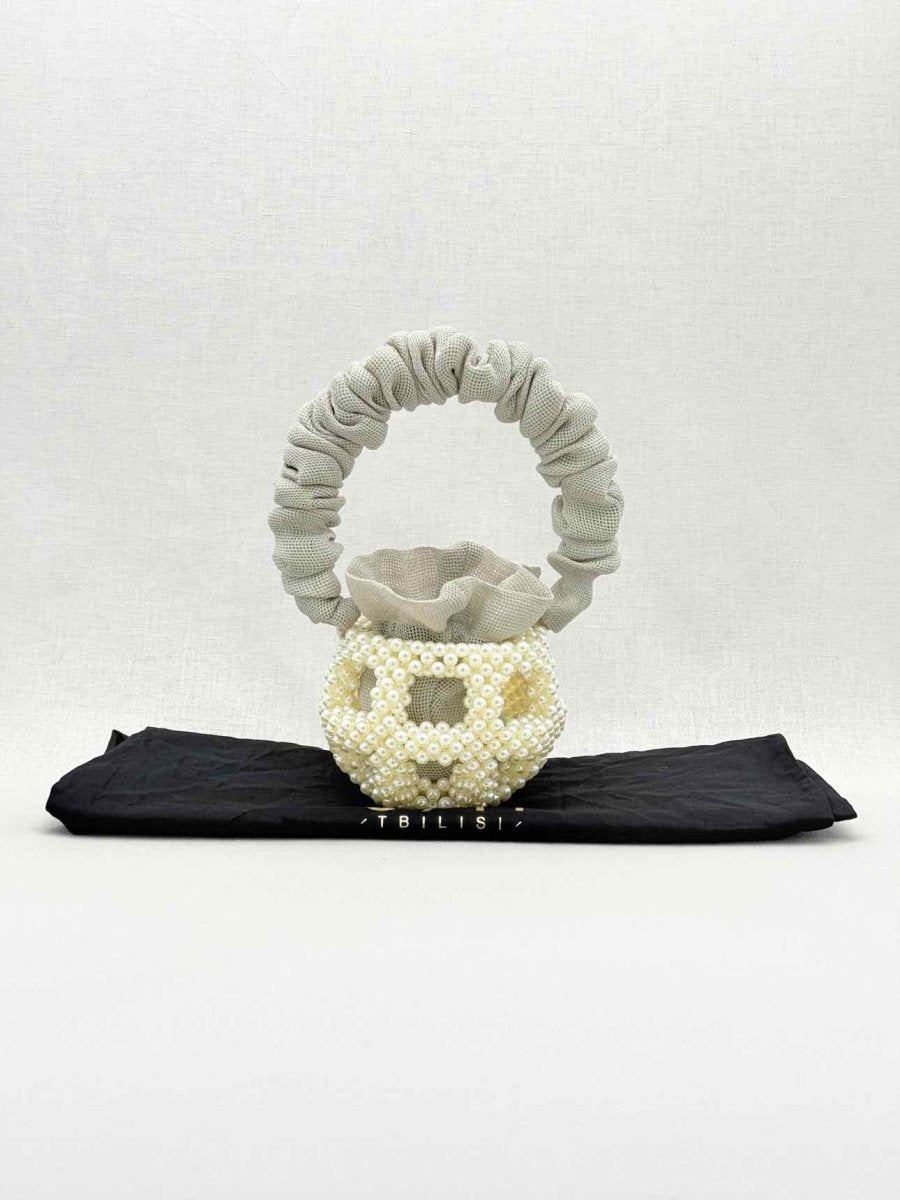 Pre - loved 0711 Mei White & Grey Bucket Bag at Reems Closet