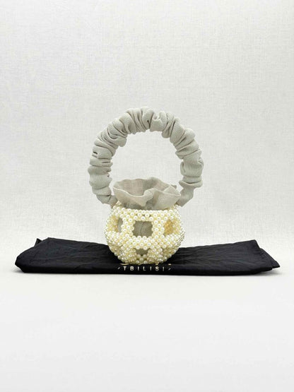 Pre - loved 0711 Mei White & Grey Bucket Bag at Reems Closet