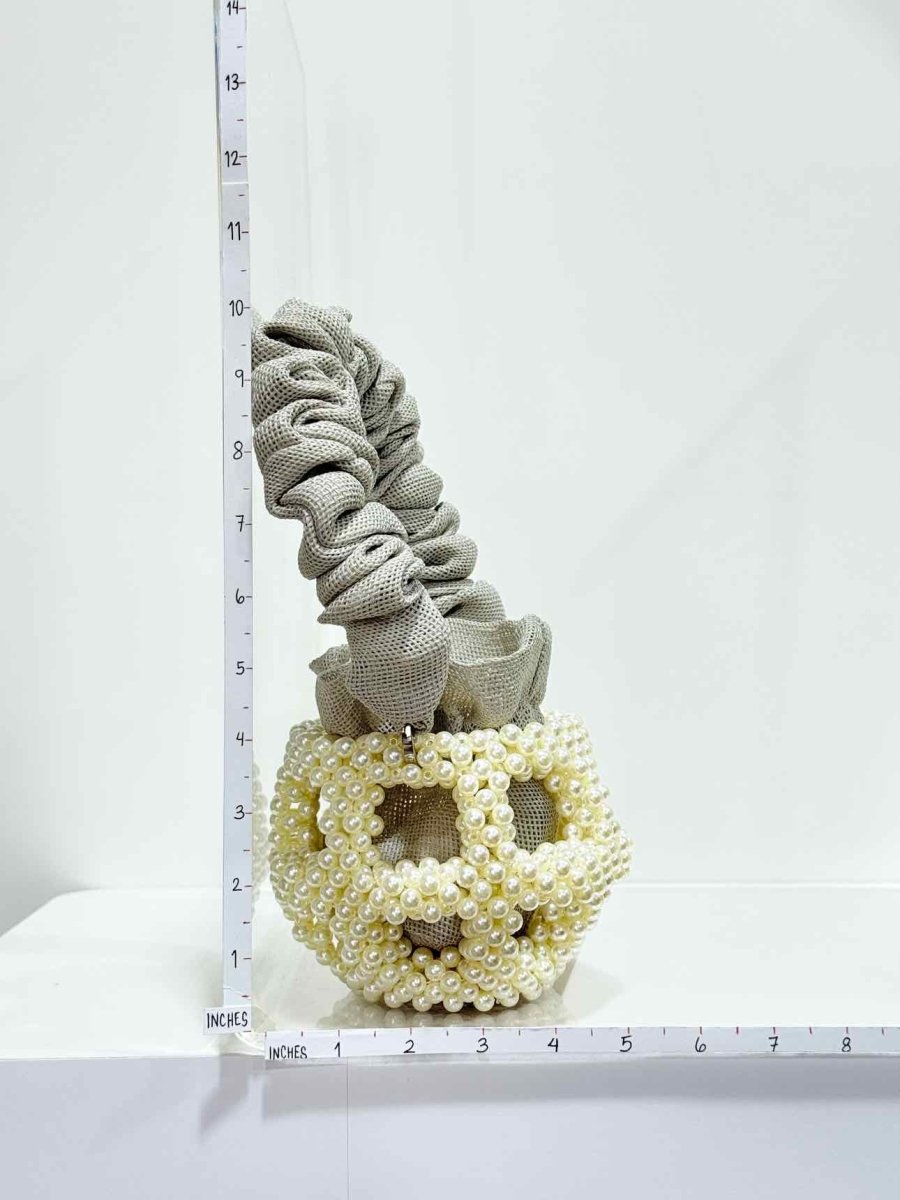 Pre - loved 0711 Mei White & Grey Bucket Bag at Reems Closet