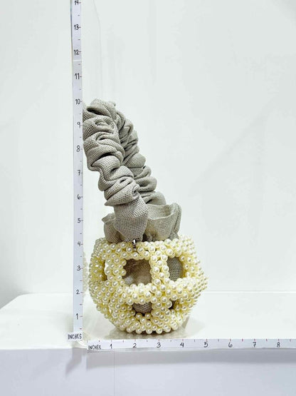 Pre - loved 0711 Mei White & Grey Bucket Bag at Reems Closet