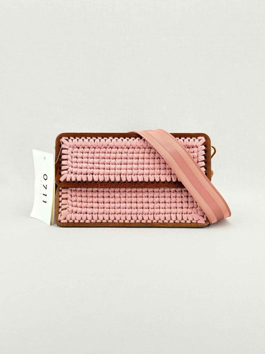 Pre - loved 0711 Pink Knit Handbag at Reems Closet