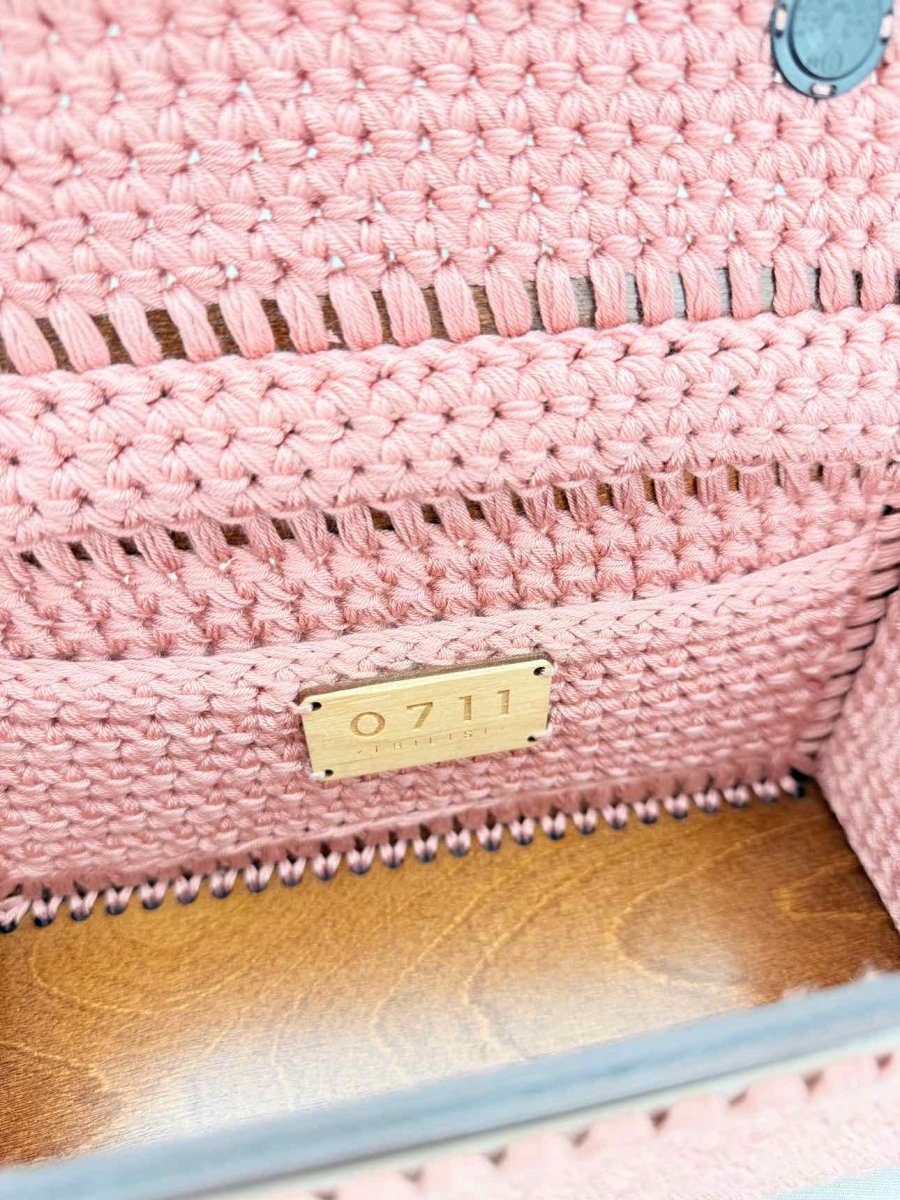 Pre - loved 0711 Pink Knit Handbag at Reems Closet