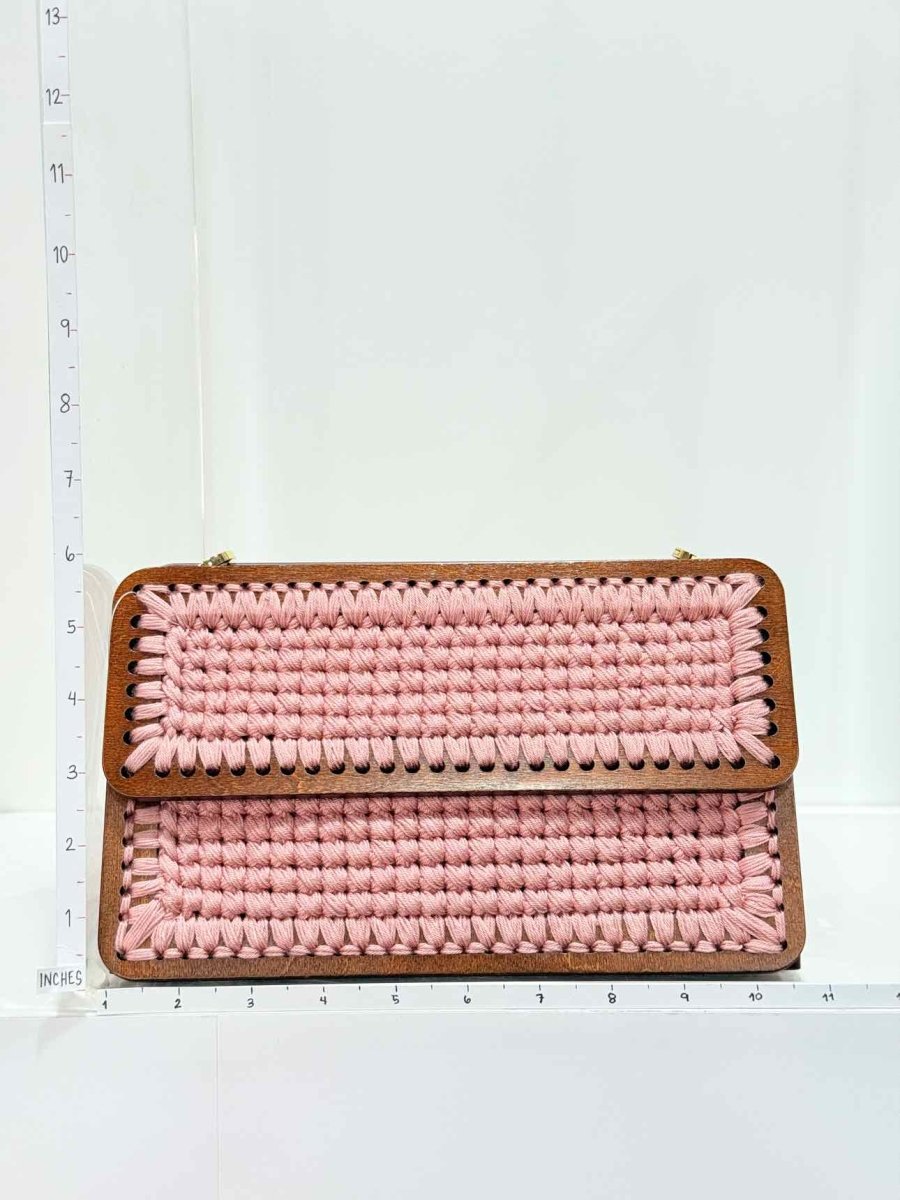 Pre - loved 0711 Pink Knit Handbag at Reems Closet
