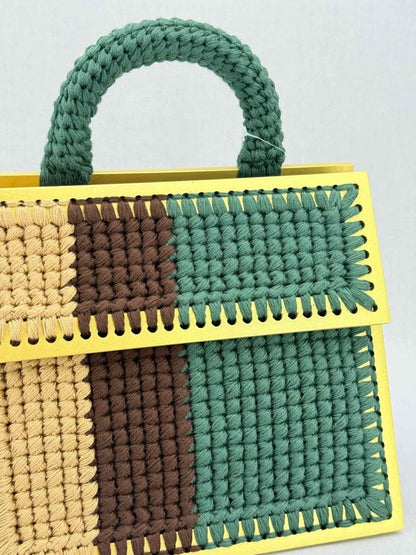 Pre - loved 0711 Yellow Multicolor Knit Shoulder Bag at Reems Closet