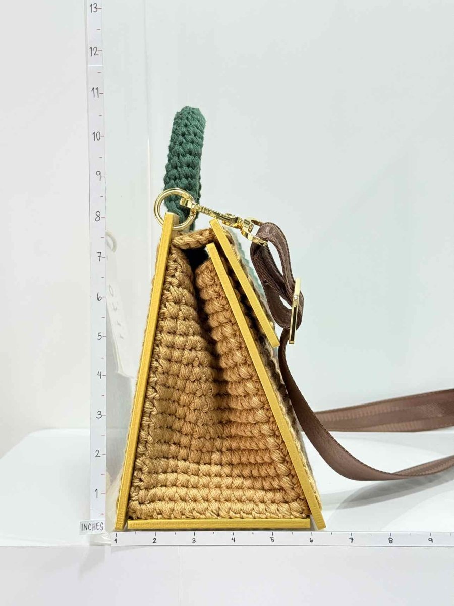 Pre - loved 0711 Yellow Multicolor Knit Shoulder Bag at Reems Closet