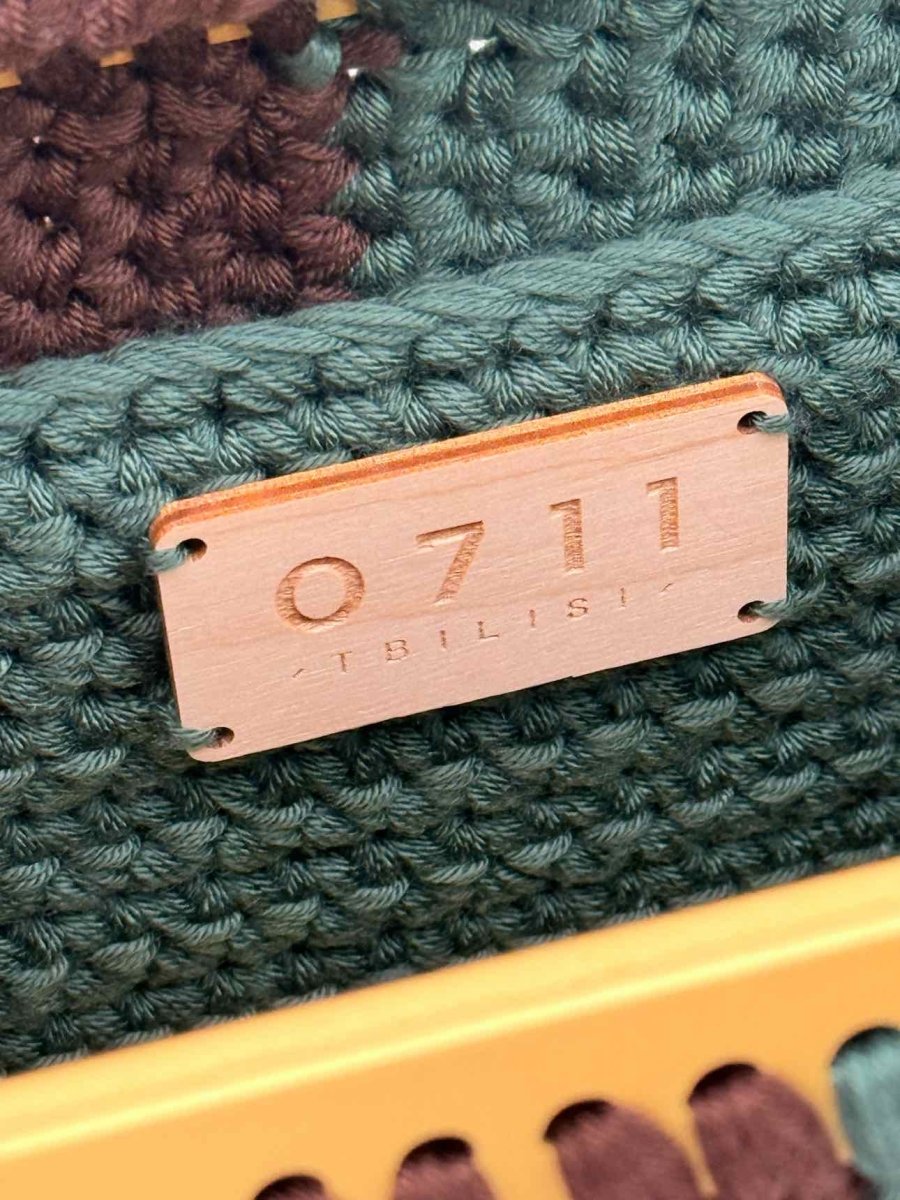 Pre - loved 0711 Yellow Multicolor Knit Shoulder Bag at Reems Closet