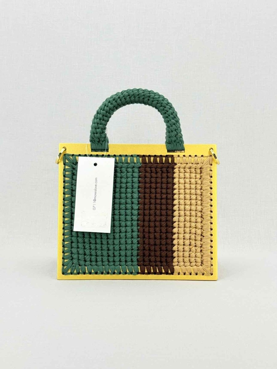 Pre - loved 0711 Yellow Multicolor Knit Shoulder Bag at Reems Closet