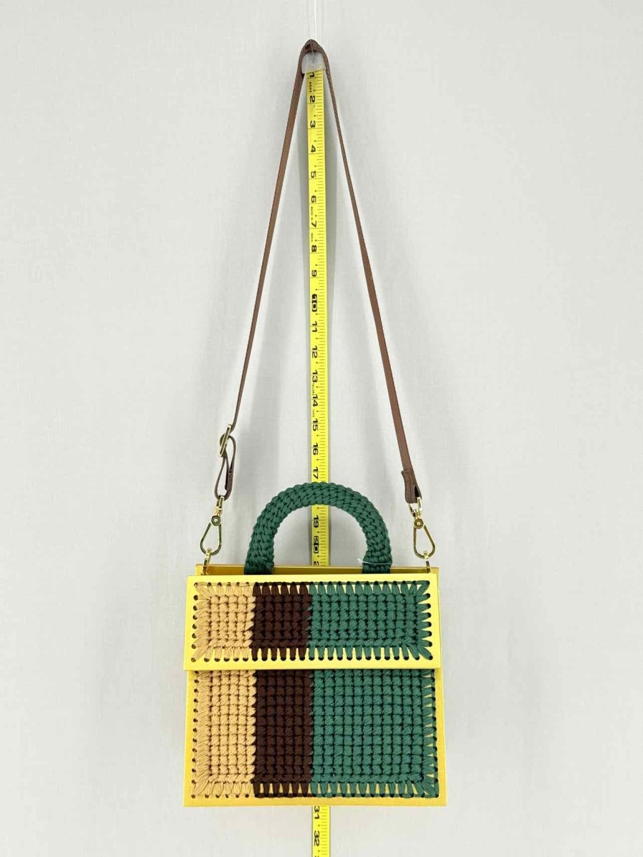 Pre - loved 0711 Yellow Multicolor Knit Shoulder Bag at Reems Closet