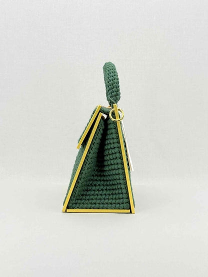 Pre - loved 0711 Yellow Multicolor Knit Shoulder Bag at Reems Closet