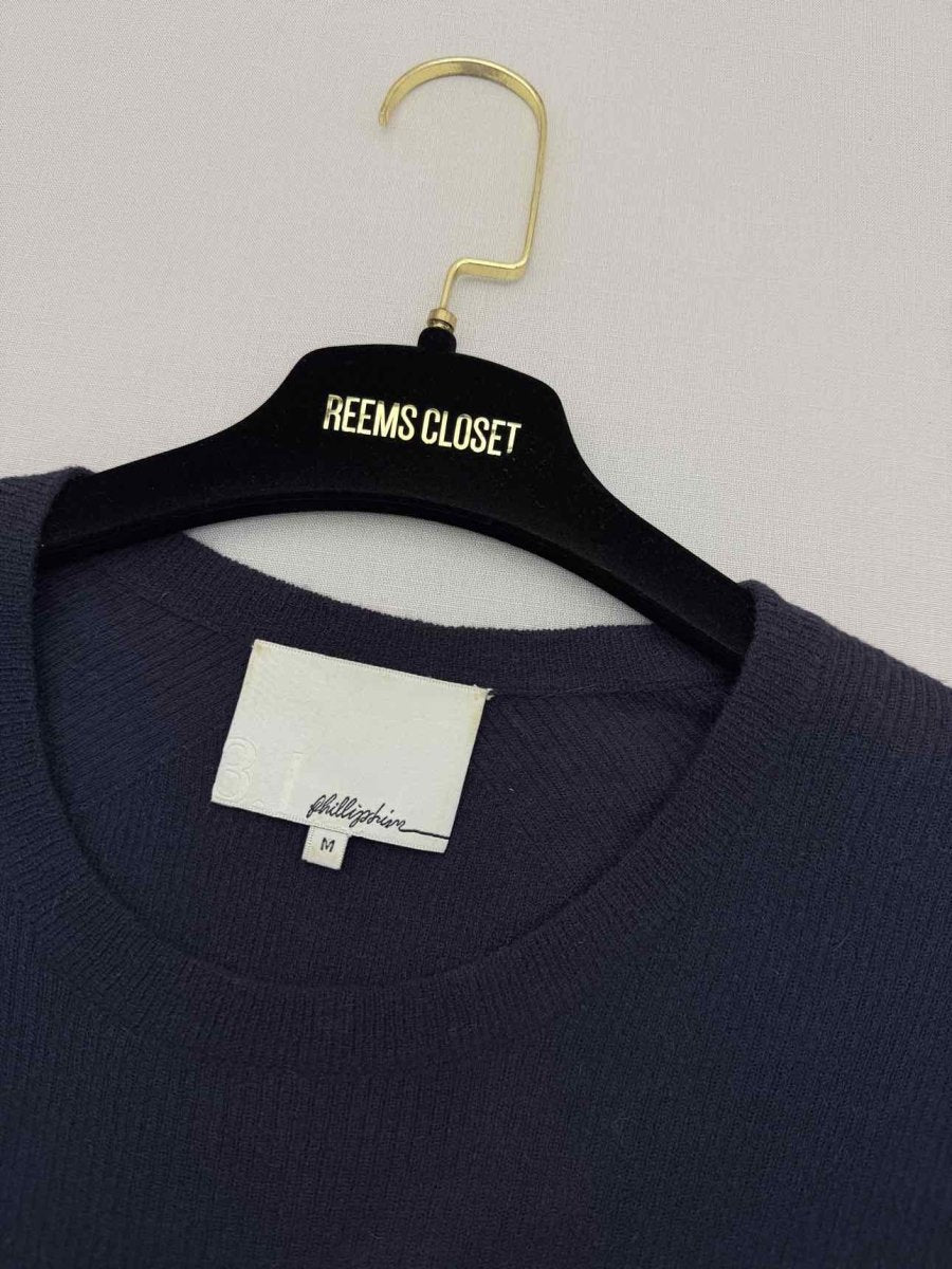 Pre-loved 3.1 PHILLIP LIM Black Ribbed Size Medium Sweater at Reems Closet