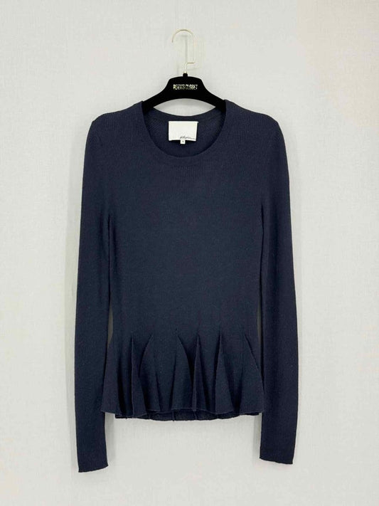 Pre-loved 3.1 PHILLIP LIM Black Ribbed Size Medium Sweater at Reems Closet