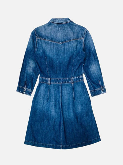 Pre - loved 7 FOR ALL MANKIND Denim Faded Blue Shirt Dress at Reems Closet