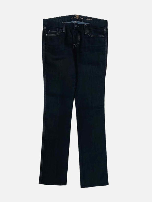 Pre - loved 7 FOR ALL MANKIND Wide Leg Dark Blue Jeans at Reems Closet