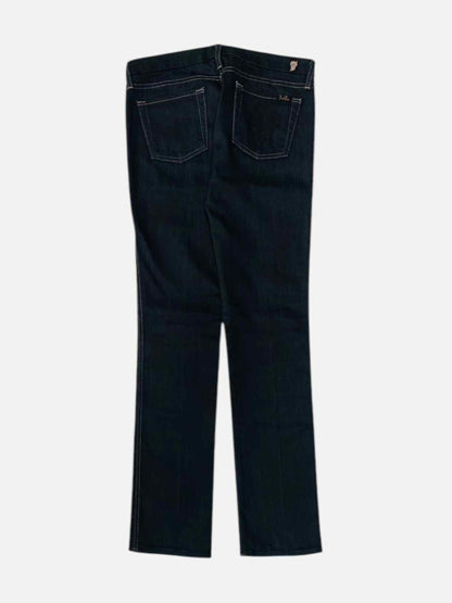 Pre - loved 7 FOR ALL MANKIND Wide Leg Dark Blue Jeans at Reems Closet