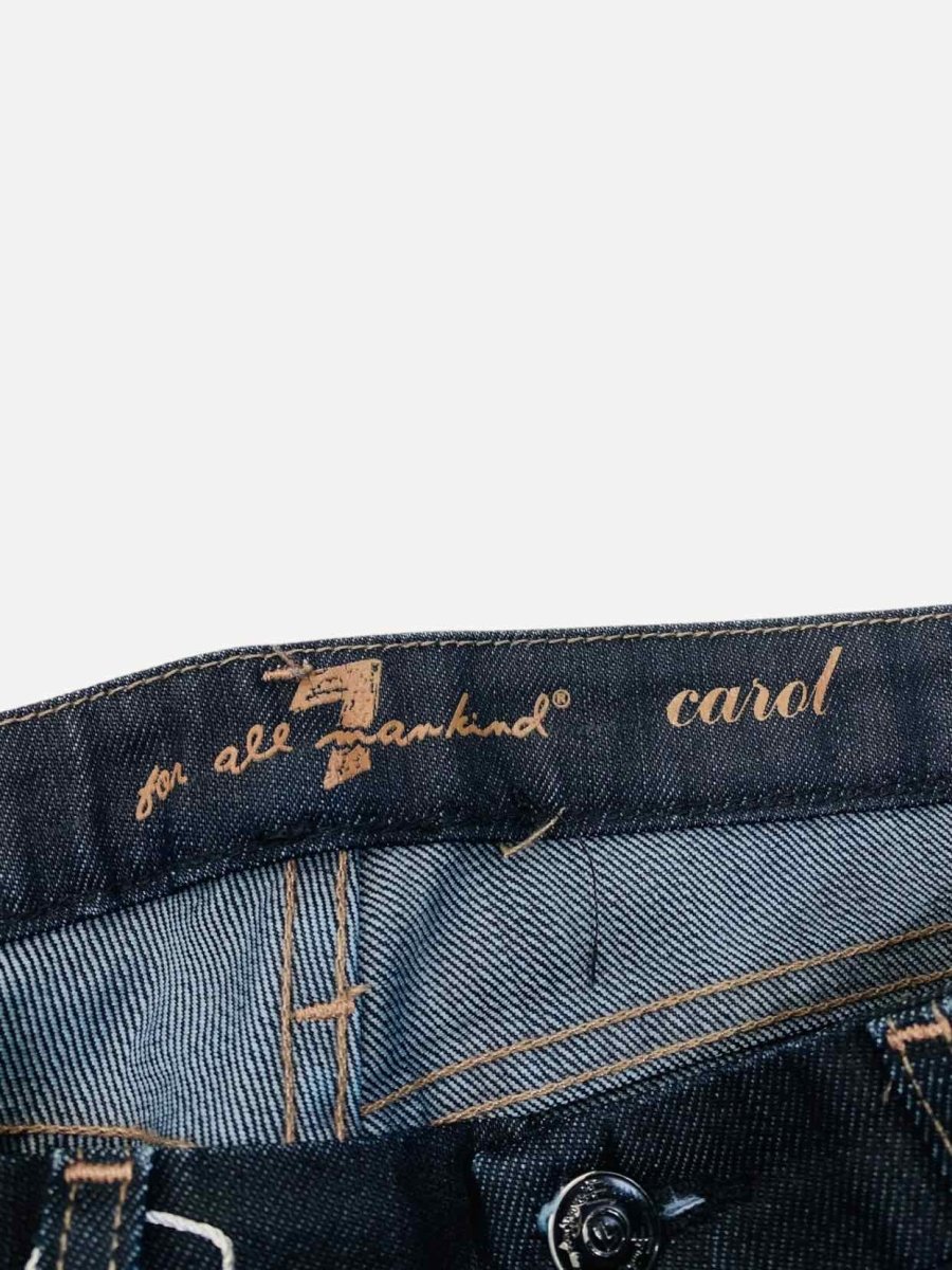 Pre - loved 7 FOR ALL MANKIND Wide Leg Dark Blue Jeans at Reems Closet