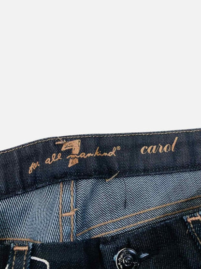 Pre - loved 7 FOR ALL MANKIND Wide Leg Dark Blue Jeans at Reems Closet