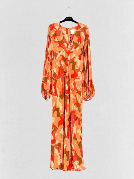 Pre - loved ACLER Ashland Orange Floral Size US 8 Long Dress at Reems Closet