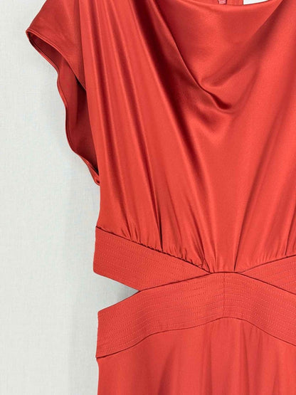 Pre - loved ACLER Rusty Orange Size US 8 Midi Dress at Reems Closet