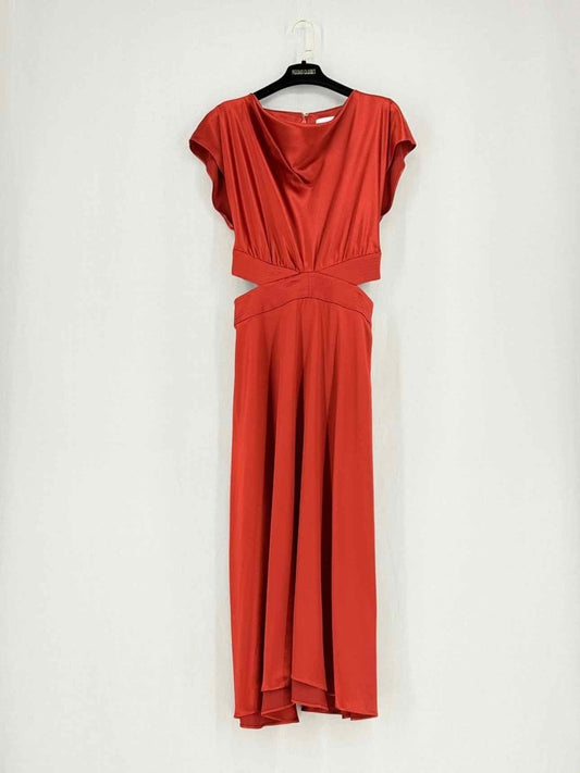 Pre - loved ACLER Rusty Orange Size US 8 Midi Dress at Reems Closet