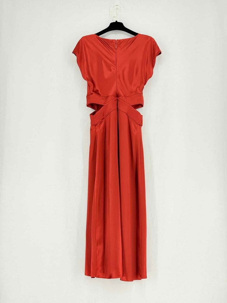 Pre - loved ACLER Rusty Orange Size US 8 Midi Dress at Reems Closet