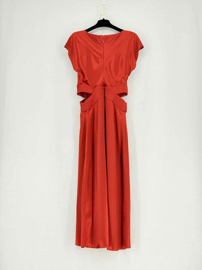 Pre - loved ACLER Rusty Orange Size US 8 Midi Dress at Reems Closet