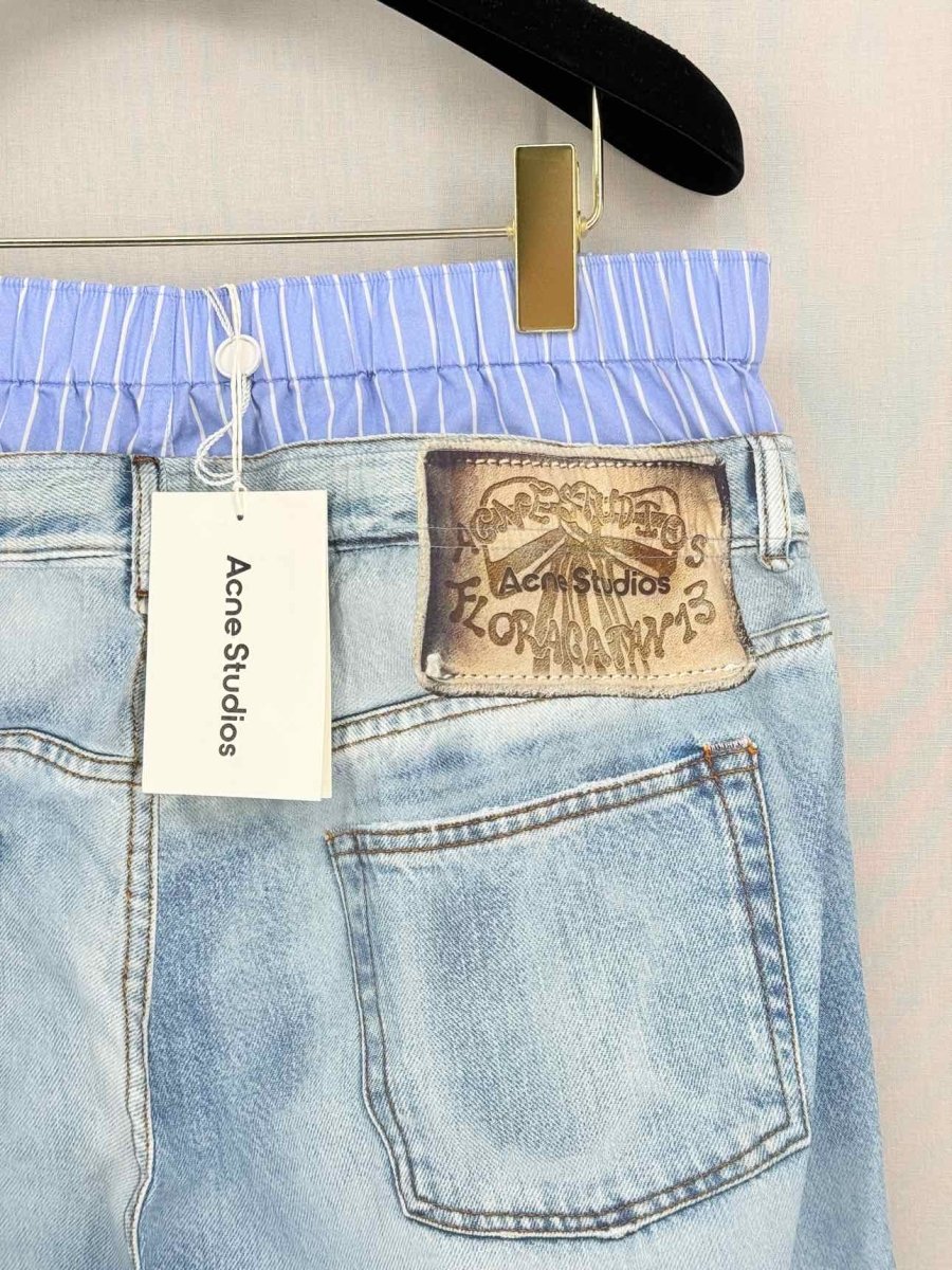 Pre-loved ACNE STUDIOS Double Waistband Blue Size US 4 Pants at Reems Closet