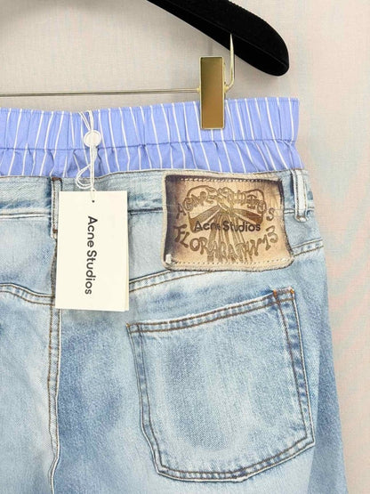 Pre-loved ACNE STUDIOS Double Waistband Blue Size US 4 Pants at Reems Closet