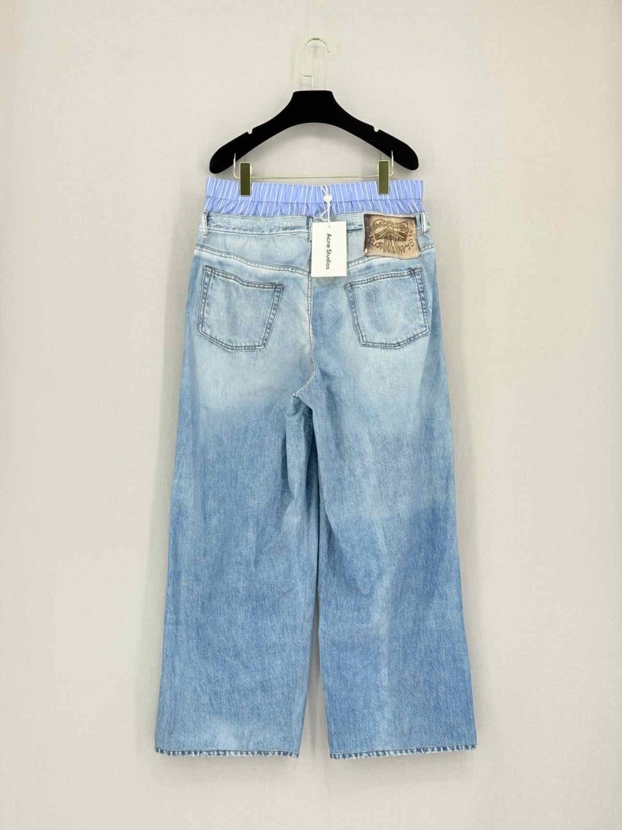 Pre-loved ACNE STUDIOS Double Waistband Blue Size US 4 Pants at Reems Closet