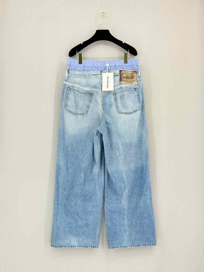 Pre-loved ACNE STUDIOS Double Waistband Blue Size US 4 Pants at Reems Closet