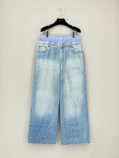Pre-loved ACNE STUDIOS Double Waistband Blue Size US 4 Pants at Reems Closet