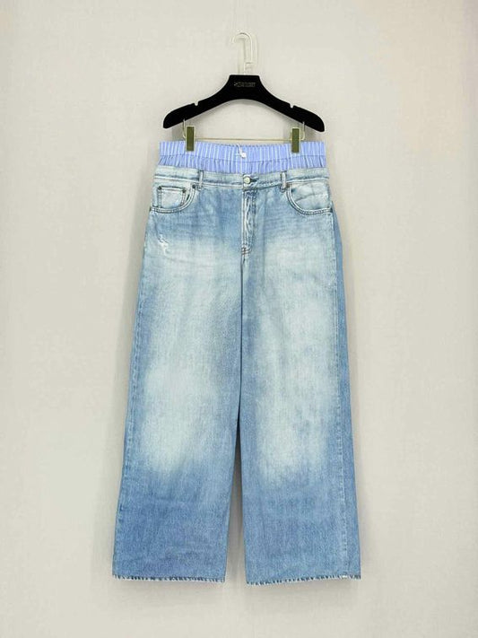 Pre-loved ACNE STUDIOS Double Waistband Blue Size US 4 Pants at Reems Closet