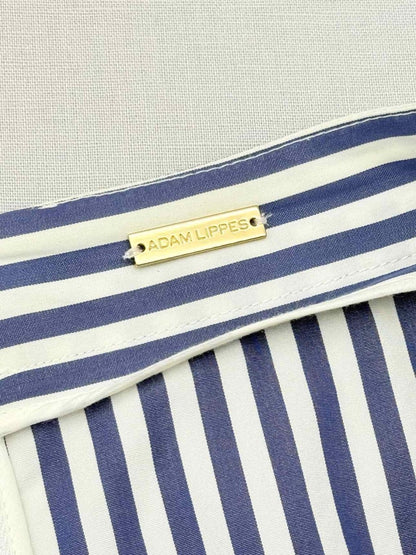 Pre-loved ADAM LIPPES Blue & White Striped Size Medium Midi Skirt at Reems Closet