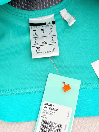 Pre-loved ADIDAS Grey & Turquoise Size Small Sports Top at Reems Closet