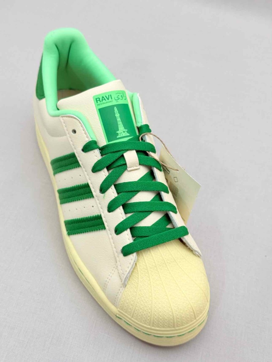Pre - loved ADIDAS Superstar Ravi Beige & Green Size EU 44 Sneakers at Reems Closet