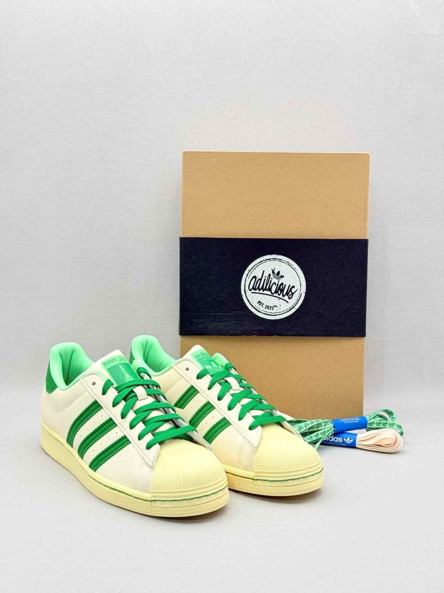 Pre - loved ADIDAS Superstar Ravi Beige & Green Size EU 44 Sneakers at Reems Closet