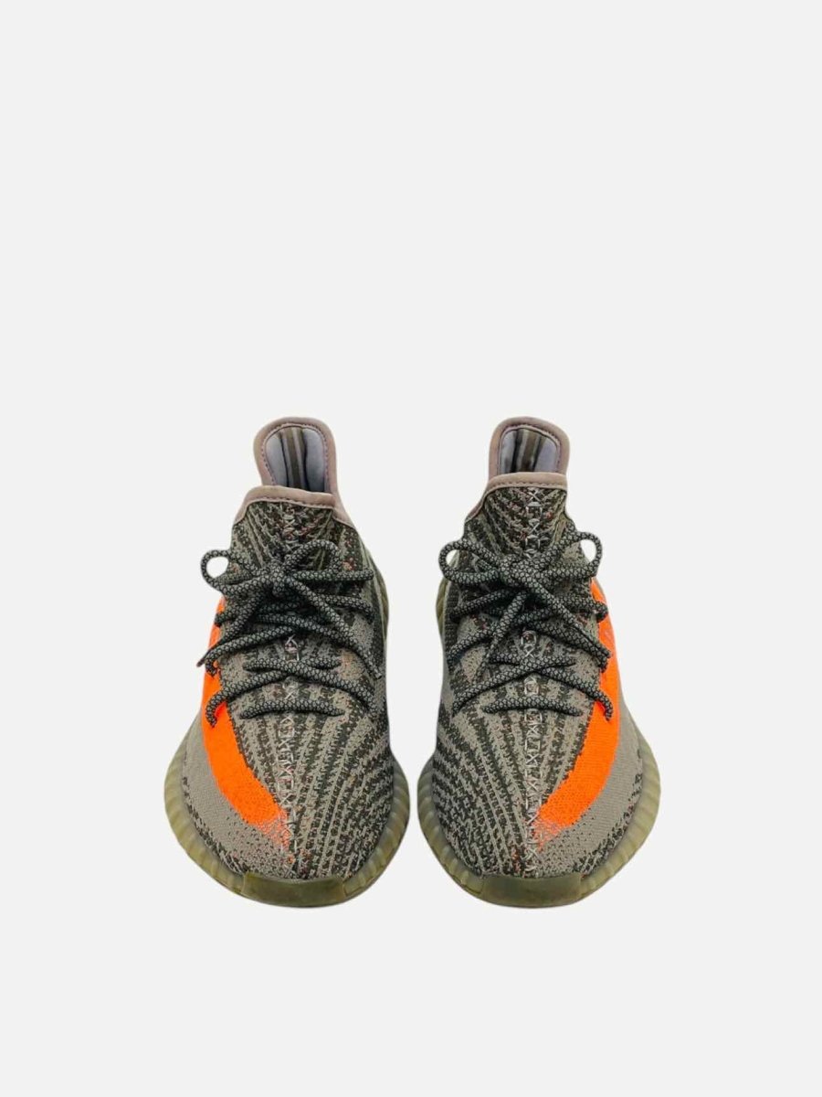 Pre - loved ADIDAS Yeezy 500 Grey w/ Orange Sneakers at Reems Closet