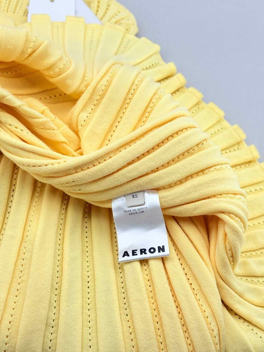 Pre - loved AERON Knitted Yellow Size XSmall Long Dress at Reems Closet